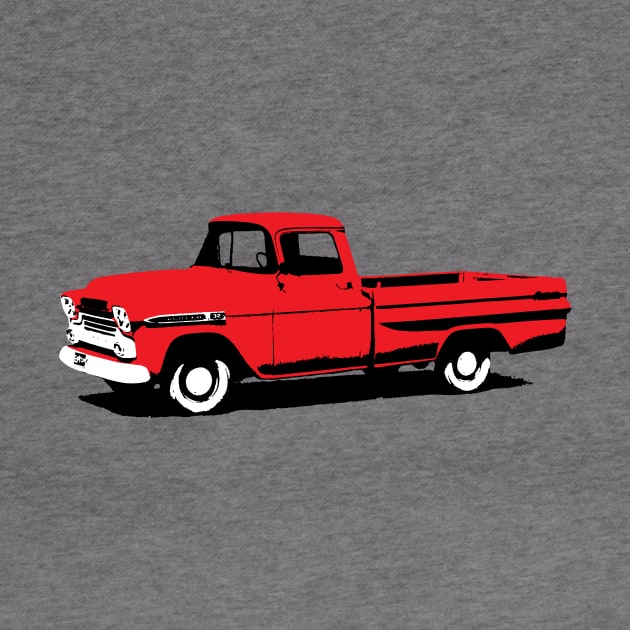 Red Pickup Truck by Wright Art